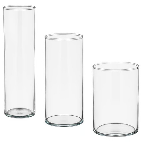Cylinder glass vase set 3 - of,