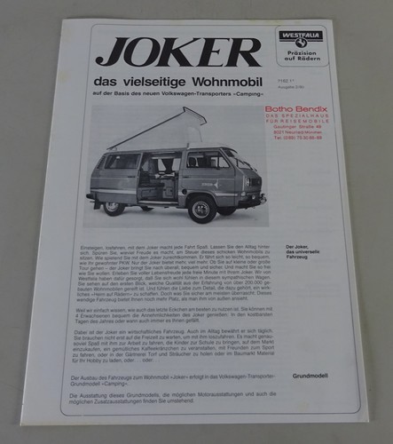 Brochure bus westfalia - vw,