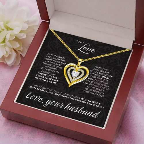 Wife gold silver heart - gold,
