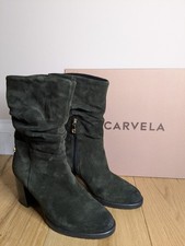 Green suede ankle boots, Ladies Carvela, size £38 RRP £199. Nearly new