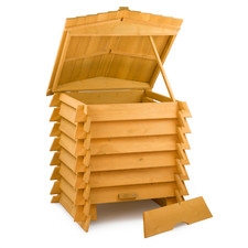 KCT 300L LARGE OUTDOOR WOODEN COMPOST BIN GARDEN KITCHEN WASTE ECO COMPOSTER