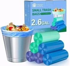 Small Bin Bags 10 Liter - 240 Counts Small Bathroom Bin Liners, Strong Unscented