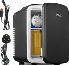 Mini Fridge 4 Litre, 6 Can Portable AC+DC Power Cooler & Warmer, Portable Small