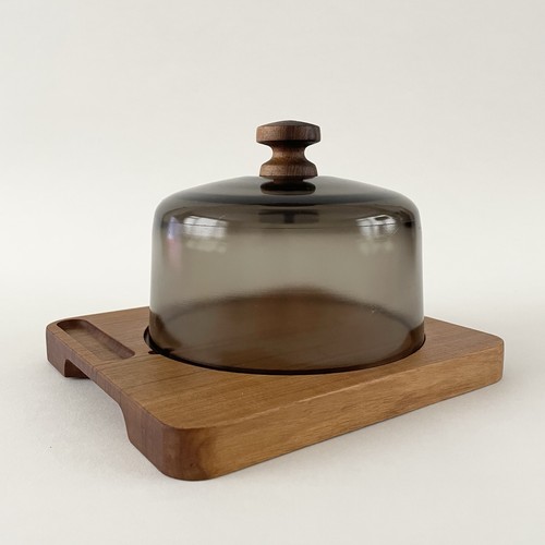 Vintage smoked glass teak - vintage,
