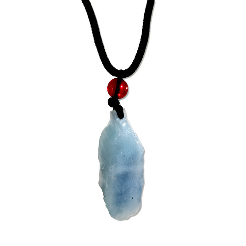 Aquamarine pendant red - pendant,