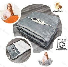 Large Electric Throw Over Blanket Heated Flannel Sherpa Heating 180 x 130cm