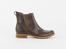 Womens Timberland Savin Hill 8060A Dark Tan Leather Casual Shoes Chelsea Boots