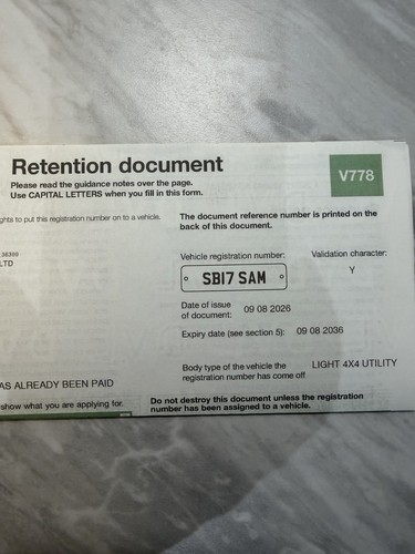 Sb17 sam private - private, plate