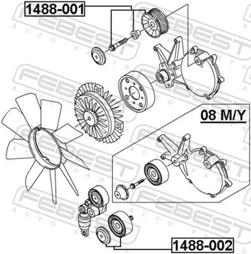 Fits febest 1488 002 - 1488-002, pulley
