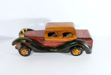 Handmade Wooden Classic Car | 26cm Vintage Model Toy Glossy Finish Unboxed B1.