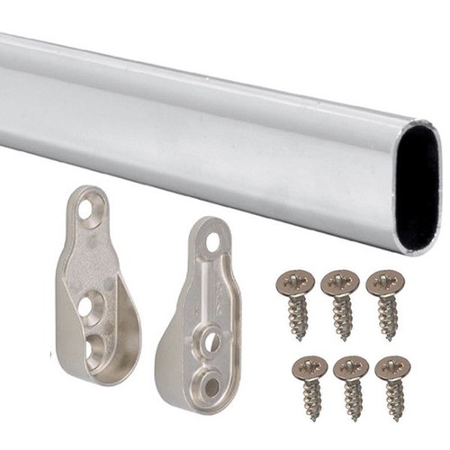 Wardrobe rail oval chrome - rail,