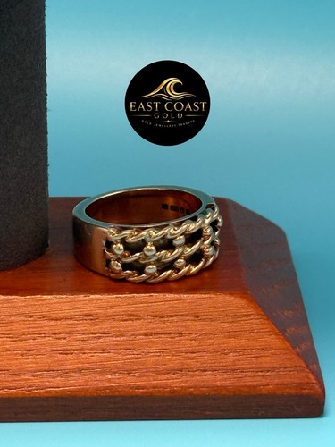 9ct gold two row keeper - 9ct, ring
