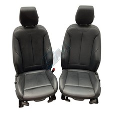 BMW 3 Series F30 Heated Black Leather M Sport Front Seats Pair