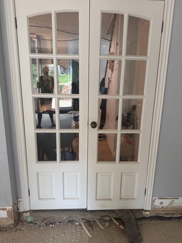 Solid hardwood double door