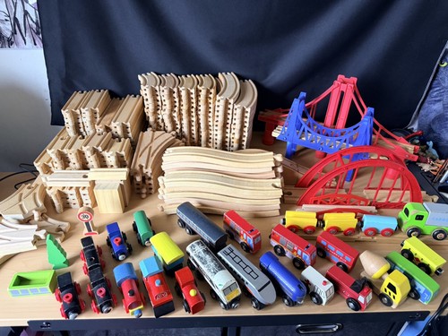 Wooden train set - wooden, children's