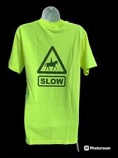 Equestrian Short sleeve Cotton T-Shirt top Hi Vis Viz Yellow Horse Riding 10/12