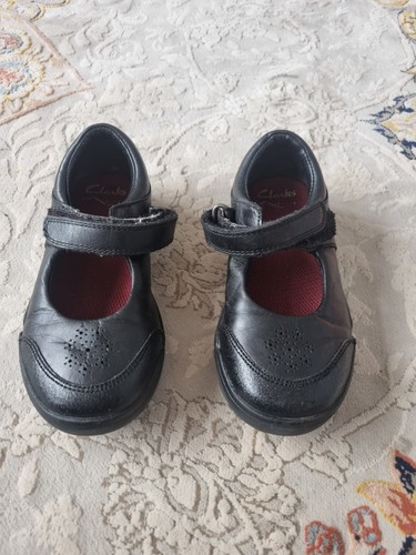 Girls clarks black leather - clarks,