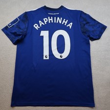 Leeds United Shirt Large Navy Away Kit 2021 2022 Adidas Jersey Raphinha 10