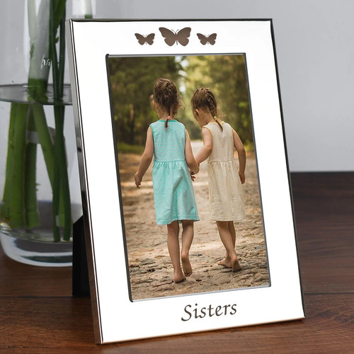 Silver 4x6 sisters photo frame - photo,
