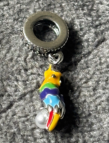 Silver plated parrot dangle - plated,
