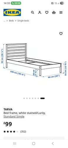 Ikea tarva standard single - ikea, bed