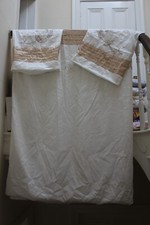 11112d Coffee Cream Double Duvet Cover Set Embroidered Pleated Sequins