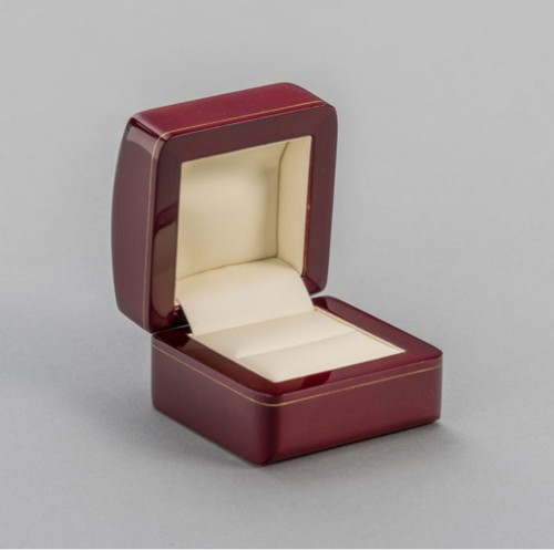 Wood leather ring earring box - leather,