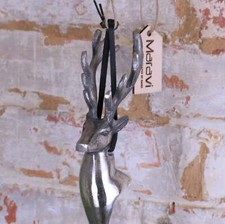 Khosa Animal Head Antique Style Shoe Horn Long Silver Full Metal Vintage Finish