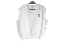 Vintage Sergio Tacchini Vest Tennis white 90's Sleeveless Sweatshirt Size XXL