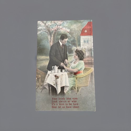 Vintage romantic postcard - ,