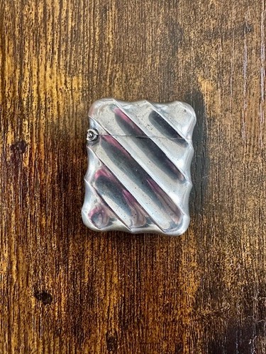 Antique solid silver vesta - antique,