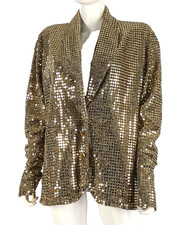 Gold Sequin Blazer Jacket