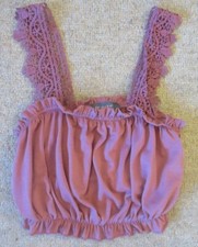 BNWOT 'PRIMARK' WOMEN'S ROSE CROPPED TOP 2XS/4 - 6