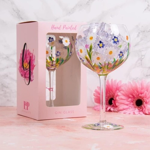 Hand painted daisy floral gin - hand,