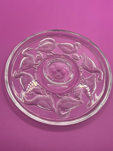 Signed lalique crystal tray - lalique,