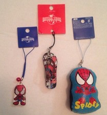 RARE Universal Studios Japan Marvel SPIDER-MAN-3 Keychain LOT-Flip Flop,Bean Bag