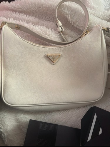 Prada white leather saffiano