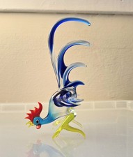 HAND BLOWN LAMPWORK ART GLASS ROOSTER COCKEREL FIGURINE ORNAMENT