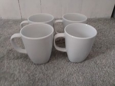 Set of 4 IKEA White Coffee mugs in Excellent Condition 