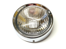 VESPA RALLY 180 200 REAL GLASS FRONT HEAD LIGHT WITH CHROME RIM WITH BULB HOLDER