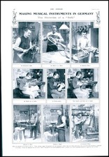 1909 GERMANY Making Musical Instruments Horn Violin Euphonium Bell Flute (59)