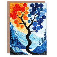 Autumn To Winter Tree Folk Art