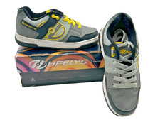 Heelys Roller Shoes UK 3 EUR 35 Gray Black Yellow Wheel Sneakers | C8T G297