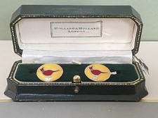 Holland & Holland Sterling Silver Pheasant & Shotgun Cartridge Gents Cuff links