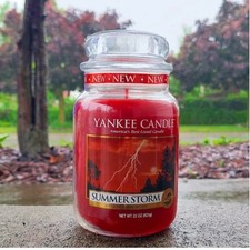 Yankee Candle Summer Storm Large Lable Jar White Bottom New