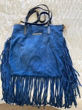 ***BNWOT - LADIES LARGE BAG - ROYAL BLUE SUEDE WITH FRINGING - KRIZIAPOI***
