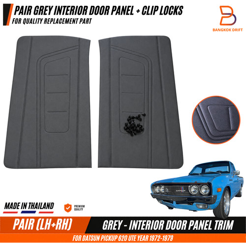 Grey interior door - panel, cards