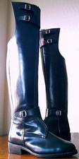 Men Tall Thigh High Leather Motorcycle Horse Riding Boot front zip UK size 5-12