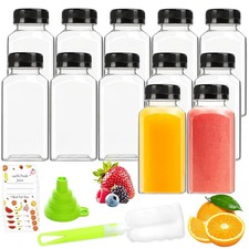 ztarraum Juice Bottles 11 Pack- 8oz/250ml Empty Bottles with Lids for Milk Juice