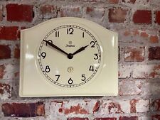 Vintage Junghans Electora German Wall Clock Ceramic Battery Retro Mid Century